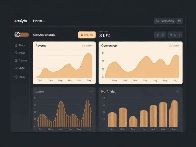 Analytics dashboard showing conversion and returns data