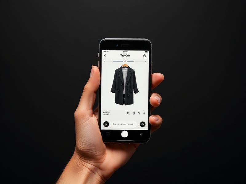 Phone showing the FitAI virtual try-on interface